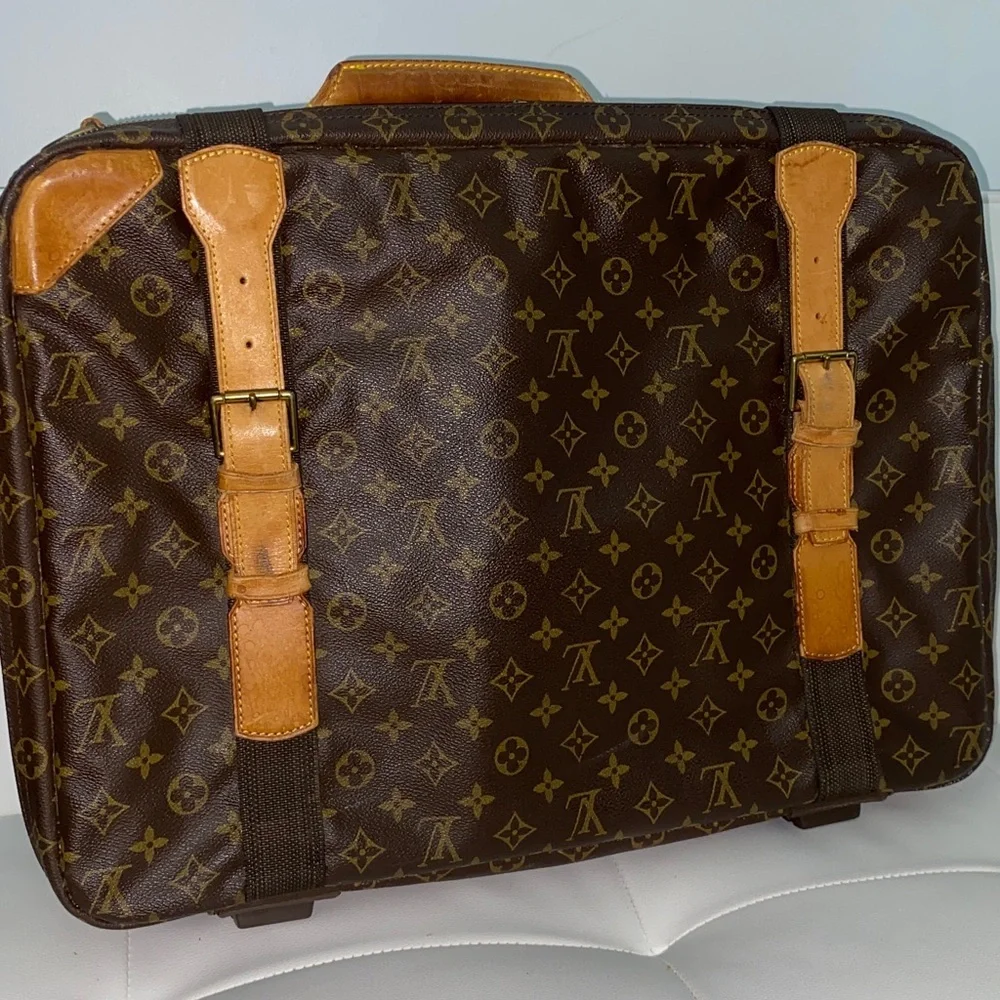 Authentic Louis Vuitton Brown Monogram Canvas Suitcase Travel Bag